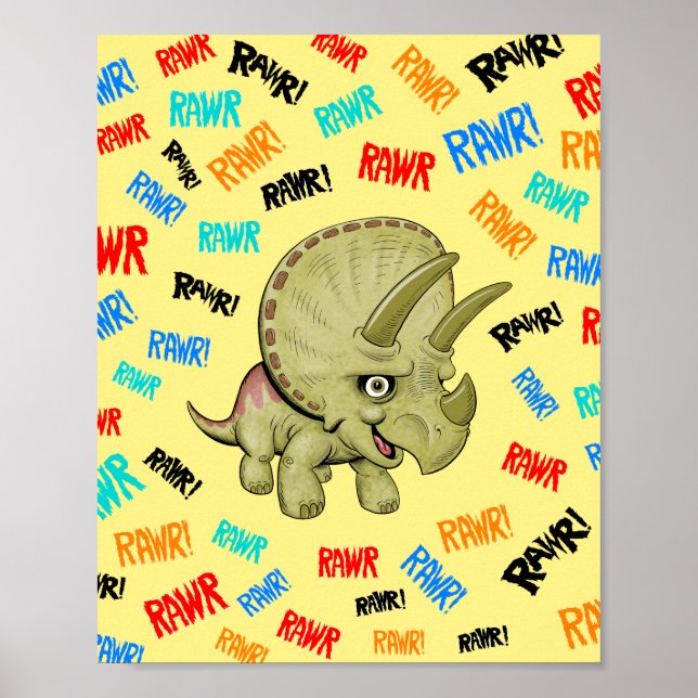 Triceratops sagt: "Rawr!" Poster (Vorne)