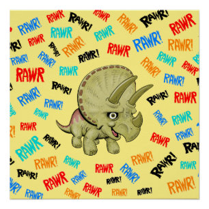 Triceratops sagt: "Rawr!" Poster
