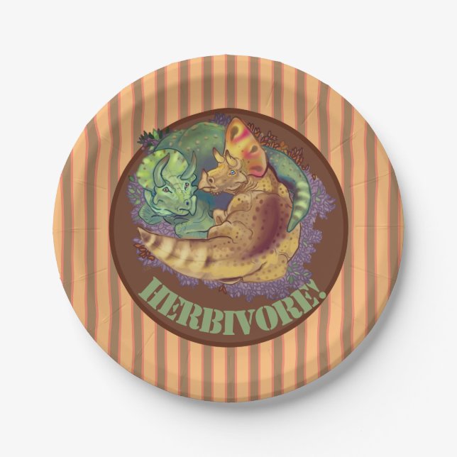 Triceratops Schnürsenkel Papierplatte Pappteller (Vorderseite)
