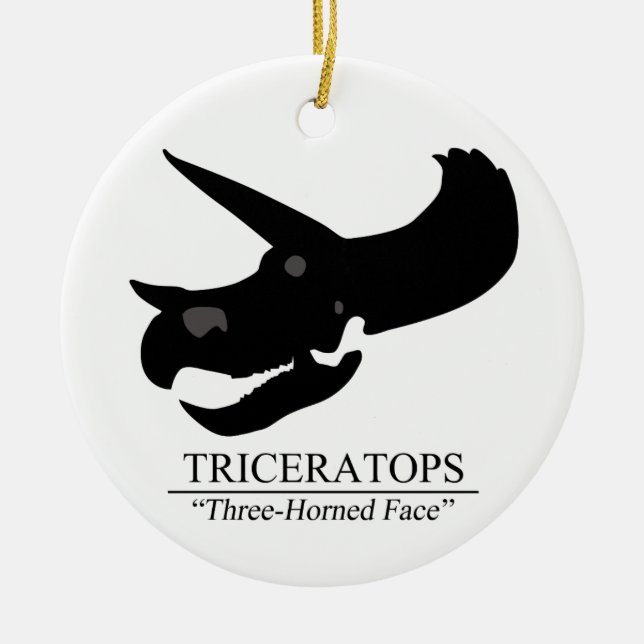 Triceratops Skull Keramik Ornament (Vorne)
