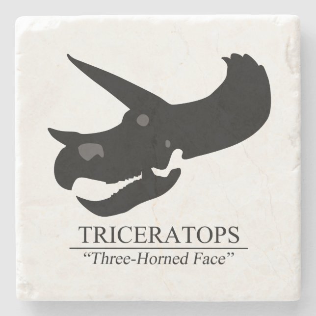 Triceratops Skull Steinuntersetzer (Vorderseite)