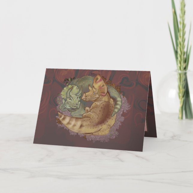Triceratops Snuggles Valentine Card Karte (Vorderseite)