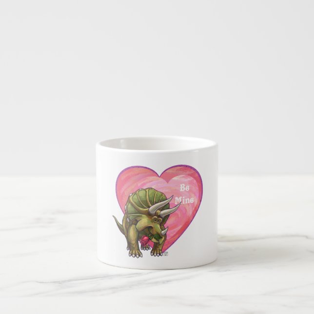 Triceratops Valentinstag Espressotasse (Vorderseite)