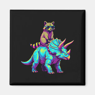 Triceratops Waschbär Dinosaurier Chaos  Magnet