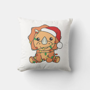 Triceratops Weihnachts Winter Tiere Holiday Dinos Kissen