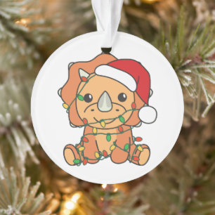 Triceratops Weihnachts Winter Tiere Holiday Dinos Ornament