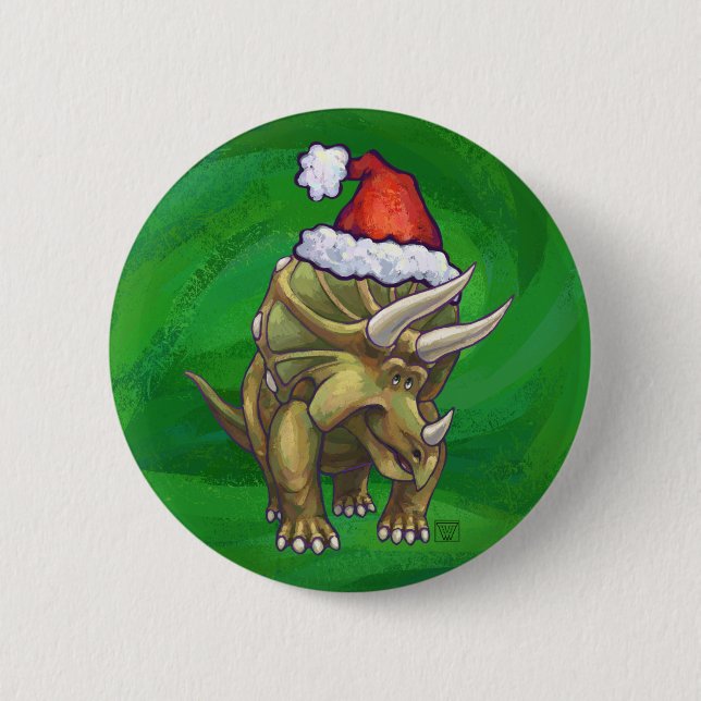 Tricerops Christmas Green Button (Vorderseite)