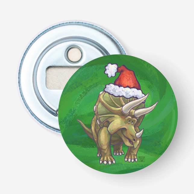 Tricerops Christmas Green Flaschenöffner (Vorderseite)