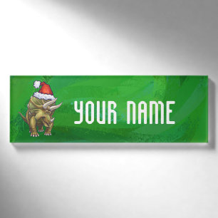 Tricerops Christmas Green Namenschild