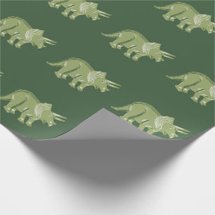 Tricerops Muster dunkles grünes Papier Geschenkpapier