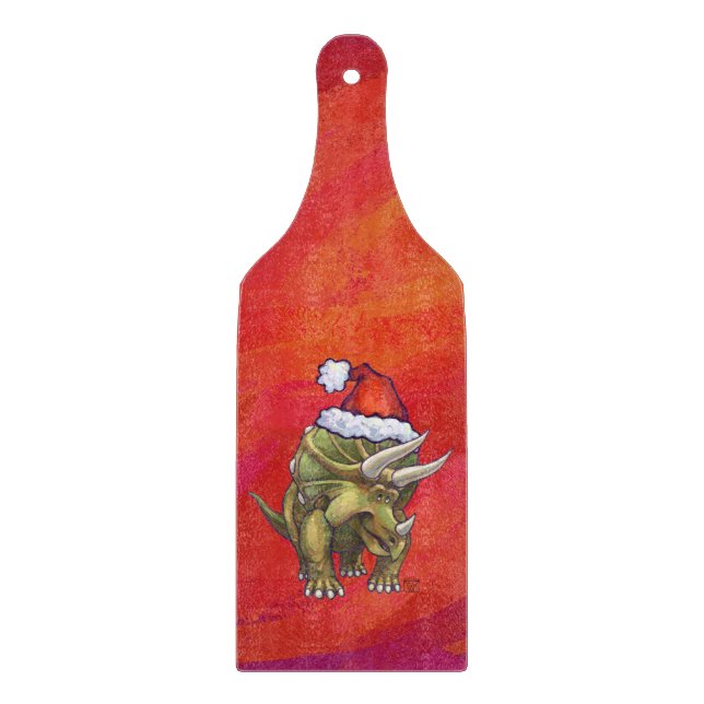 Tricerops Weihnachten auf Rot Schneidebrett (Vorderseite)