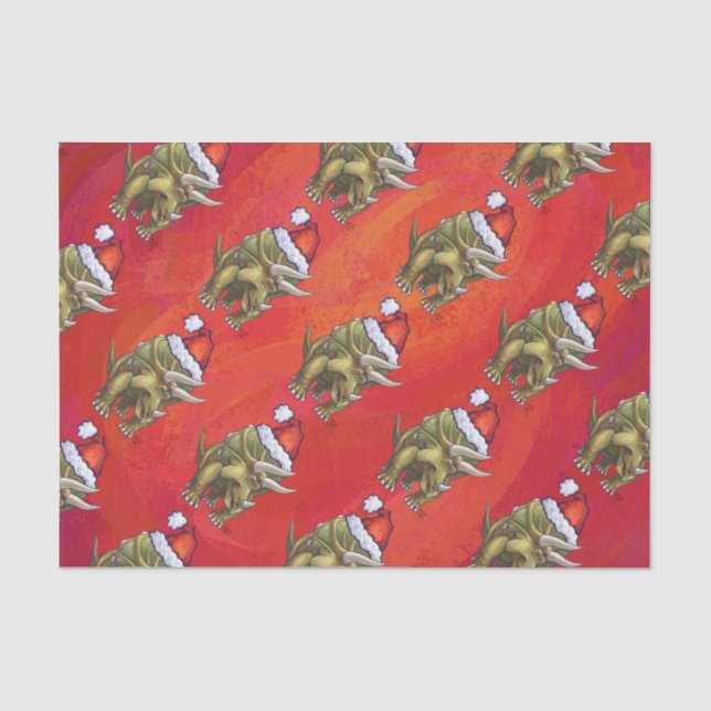 Tricerops Weihnachten auf Rot Seidenpapier (Vorderseite)