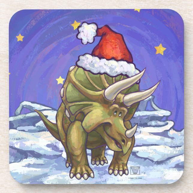 Tricerops Weihnachten Untersetzer (Vorderseite)