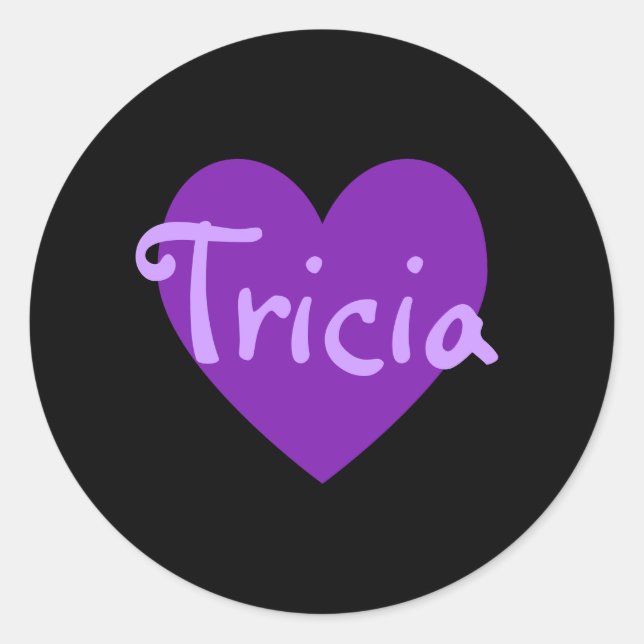 Tricia in Lila Runder Aufkleber (Vorderseite)