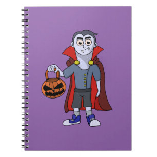 Trick and Leckerei a Vampire on Halloween Notizblock