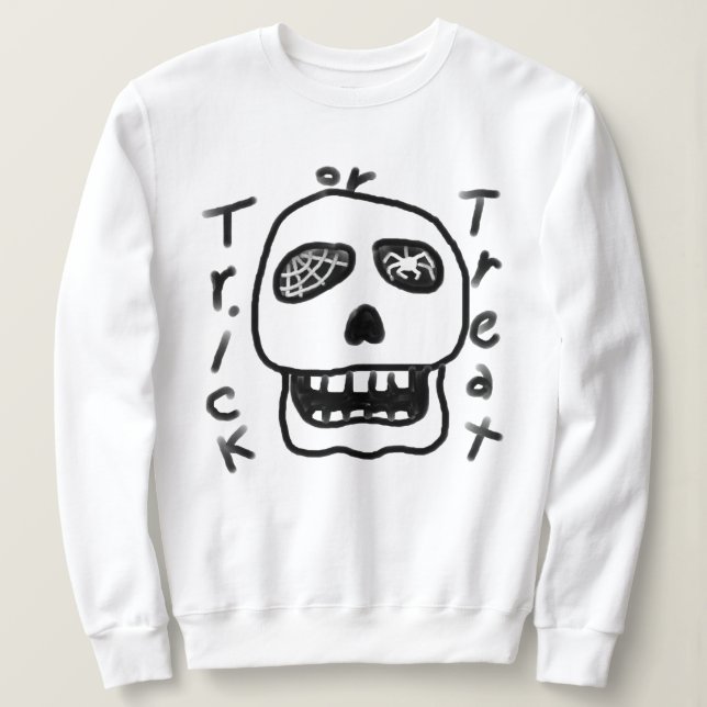 Trick crânien Abstrait ou Sweatshirt d'Halloween t (Design devant)