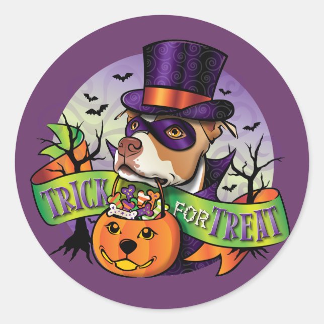 Trick für Leckerei Runder Aufkleber (Vorderseite)