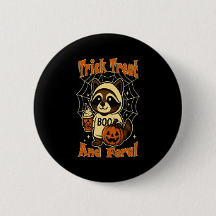 Trick Leckerei und Feral Niedlich Halloween Button