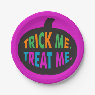 Trick Me Leckerei Me, Halloween Multi-Color Pappteller