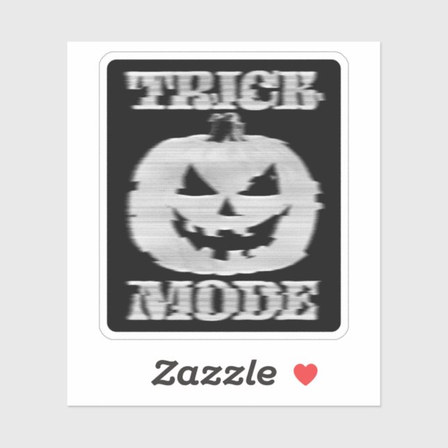 Trick Mode Glitchy Pumpkin Aufkleber (Blatt)