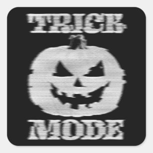 Trick Mode Glitchy Pumpkin Quadratischer Aufkleber