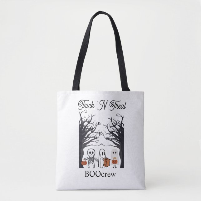 🎃 Trick’N’ Treat BOOcrew Tote Bag | Cute Hallowee (Devant)