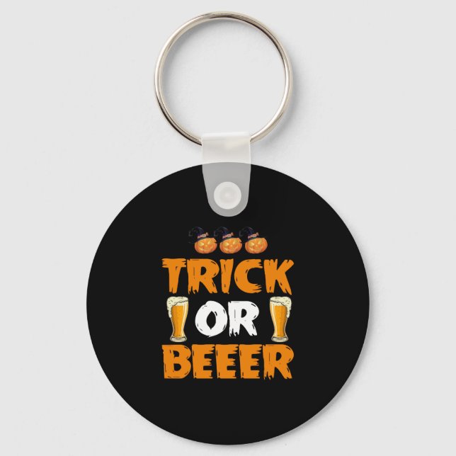 TRICK ODER BEEER HALLOWEE SCHLÜSSELANHÄNGER (Vorderseite)