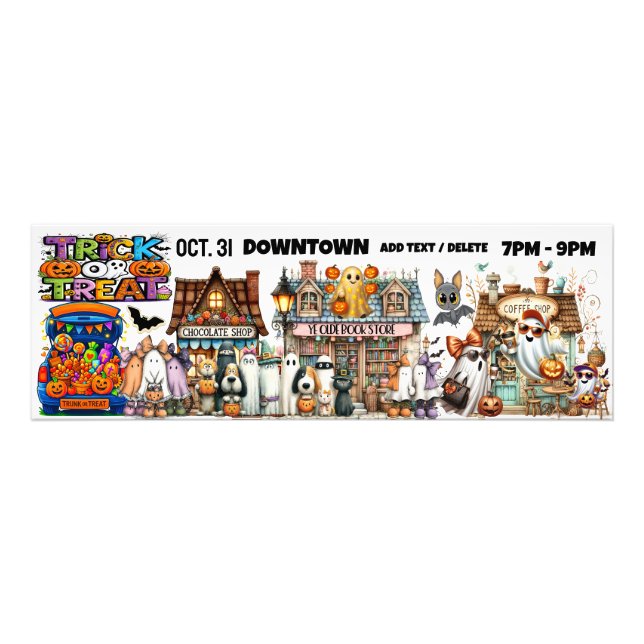 TRICK ODER BEHANDELN DOWNTOWN ODER ÜBERALL FOTODRUCK (Vorne)