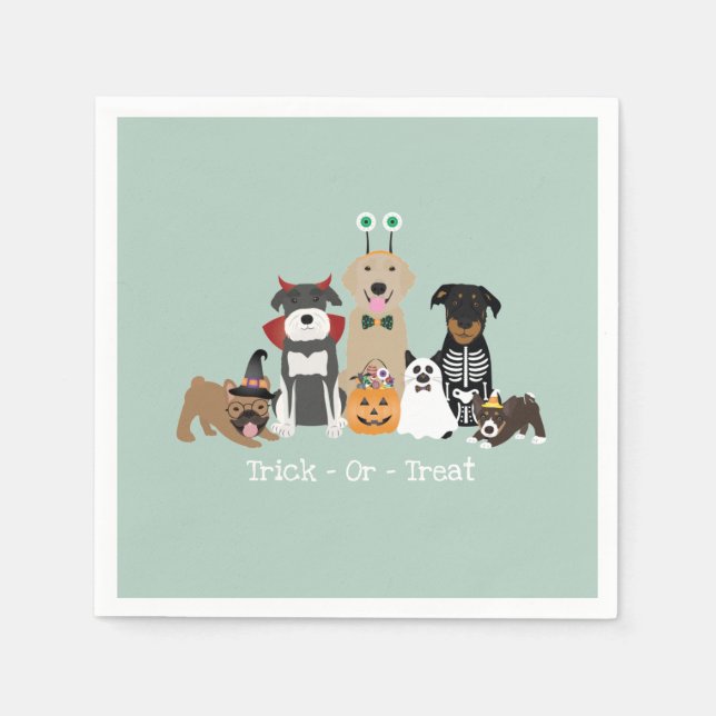 Trick oder behandeln glückliche Halloween-Spooky-P Serviette (Vorderseite)