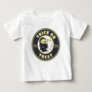 Trick oder behandeln Grim Sensenmann Starbucks Log Baby T-shirt