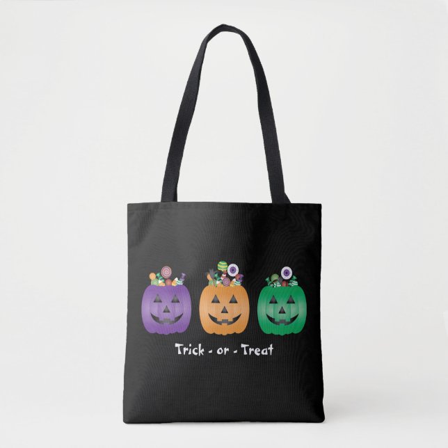 Trick oder behandeln Halloween-Kürbislaterne Candy Tasche (Vorderseite)