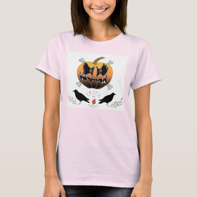 Trick oder behandeln primitive Halloween-T - Shirt (Vorderseite)