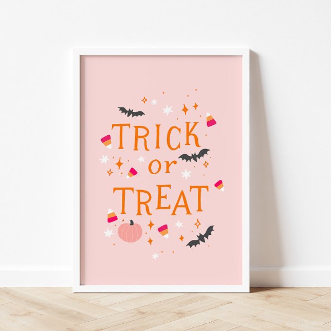 Trick oder behandeln rosa Halloween-Poster Poster (Von Creator hochgeladen)