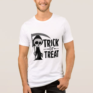 Trick oder behandelte grimmige Sensenmann   Hallow Tri-Blend Shirt