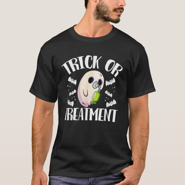 Trick oder Behandlung Halloween Beängstigende Atem T-Shirt (Vorderseite)