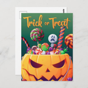 Trick oder Behandlung Halloween-Postkarte Postkarte