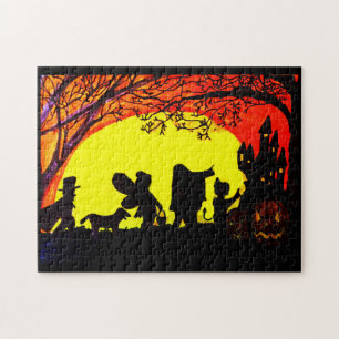 TRICK ODER BEHANDLUNG IM HALLOWEN NIGHT-Puzzle
