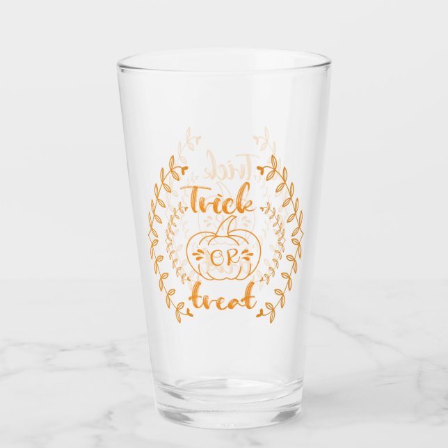 Trick oder Behandlung im Rahmen von Pflanze Glas (Vorderseite)