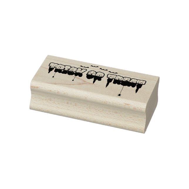 Trick oder Behandlung mit Fledermäusen Gummistempel (Stempel)