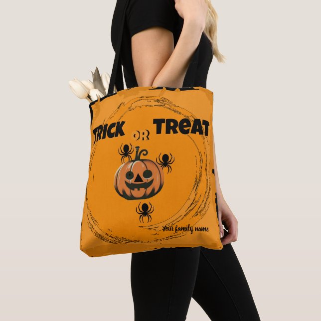 Trick oder Behandlung, Name, halloween orange Pump Tasche (Von Nahem)