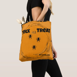 Trick oder Behandlung, Name, halloween orange Tasche