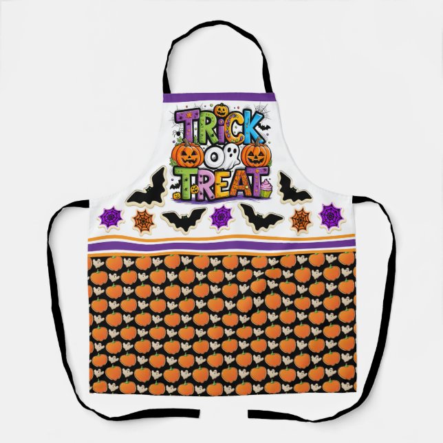 Trick oder Behandlung oder TRUNK oder Leckerei Schürze (Vorderseite)