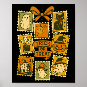 Trick oder Behandlung Vintagen Halloween Retro Pos Poster