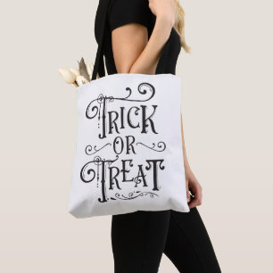 Trick oder Behandlung Vintager Typografie Typ Hall Tasche