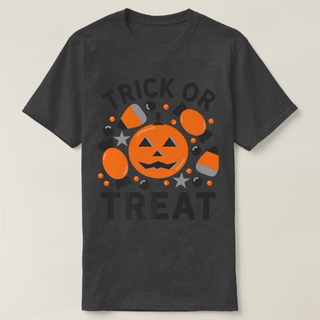 Trick oder Behandlung von Halloween-Trick oder -Be T-Shirt (Design vorne)