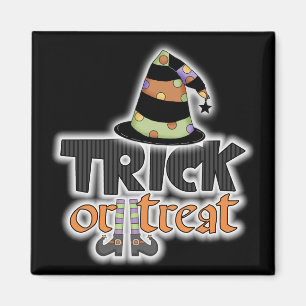 Trick oder Behandlung von Hexenhutenhut Halloween Magnet