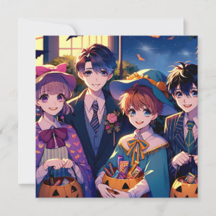 Trick oder Behandlung von Kindern in Kostümen Hall Einladung