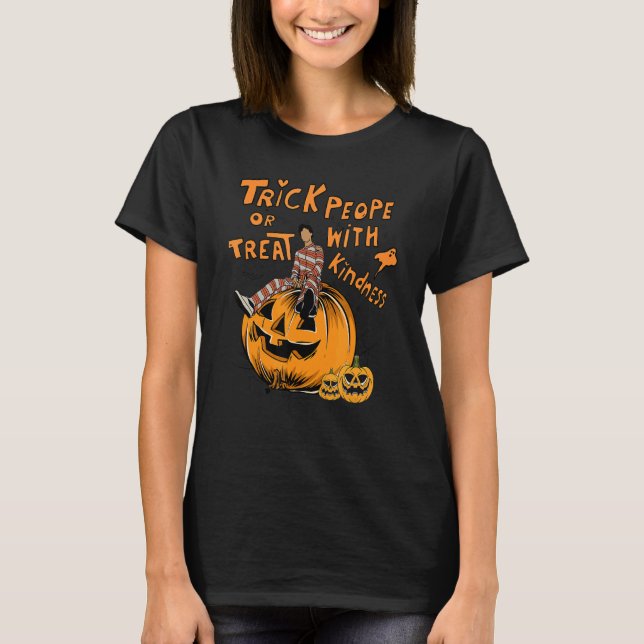 Trick oder Behandlung von Leuten mit freundlichem  T-Shirt (Vorderseite)