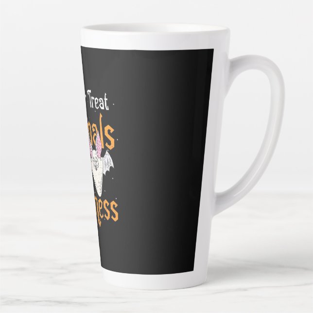 Trick oder Behandlung von Tieren mit Freundlichkei Milchtasse (Rechts)