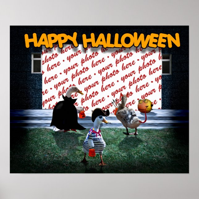 Trick oder Behandlungszeit für diese kleinen Enten Poster (Vorne)